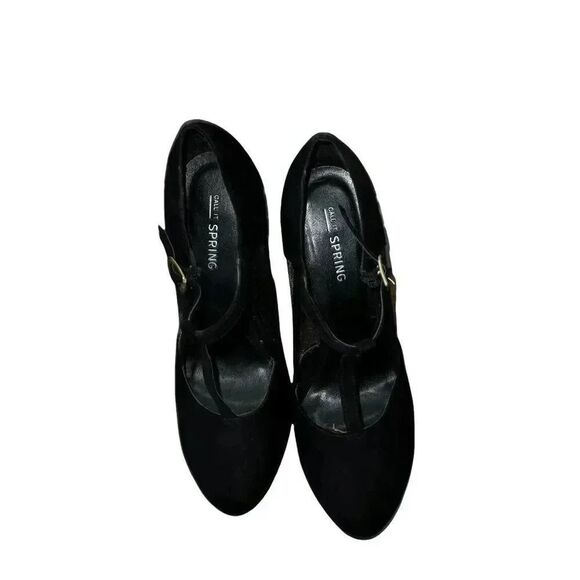 🌸Call it Spring T-Strap‎ Women Black Mesh Insert Heels Size 6.5🌸 - Picture 2 of 9